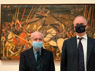 de-laurentiis-napoli-e-corsi-empoli-in-visita-agli-uffizi