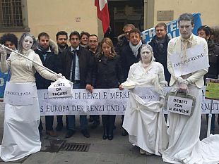 vertice-renzi-merkel-flash-mob-con-giorgia-meloni