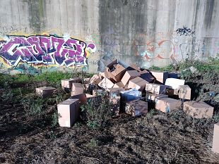 scatoloni-con-mascherine-abbandonati-a-firenze