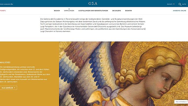 La Galleria dell’Accademia: il sito web in altre 4 lingue
