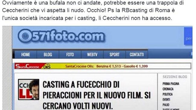 Casting di Pieraccioni: web toscano in tilt per una bufala