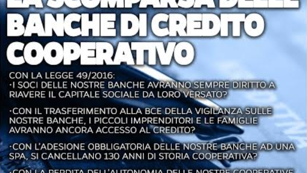 ​La scomparsa delle Banche di Credito Cooperativo