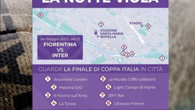 Maxischermi a Firenze per vedere la finale di Coppa Italia