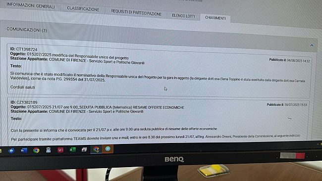 Gara per sferisterio e velodromo: procedura negoziata terminata