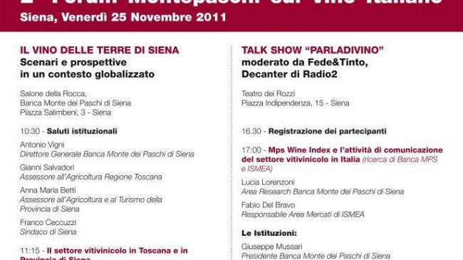 Seconda edizione del Forum Montepaschi sul vino