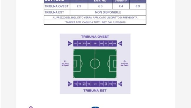 Fiorentina - Juventus, info biglietti 