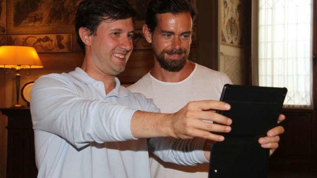 Jack Dorsey, creatore di Twitter, a Palazzo Vecchio