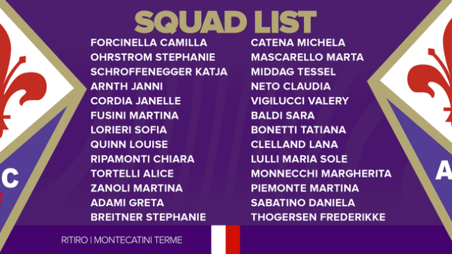 Viola, donne in ritiro a Montecatini