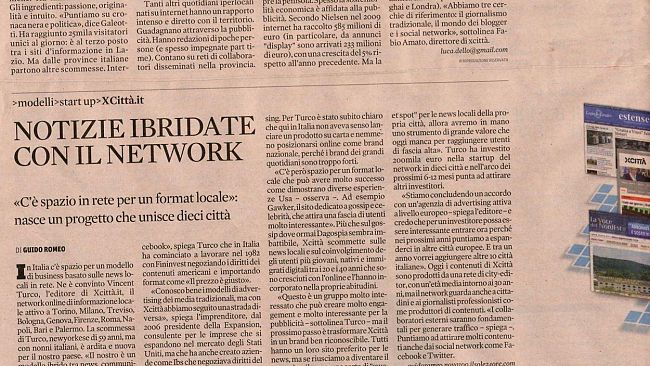 Nove da Firenze su Nòva24: la stampa si occupa dell'online