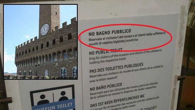 Bagni pubblici: Palazzo Vecchio li vuole aperti, ma chiede lo scontrino
