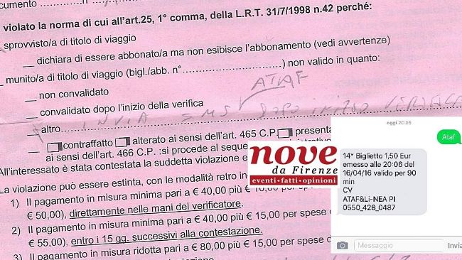 Ataf Firenze: minorenne multata per SMS tardivo