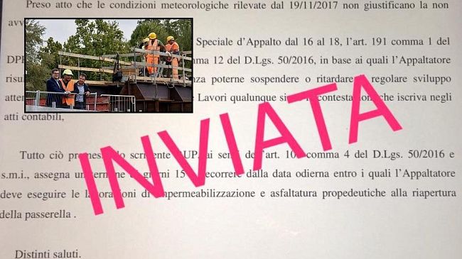 Passerella Isolotto: ultimatum di Palazzo Vecchio