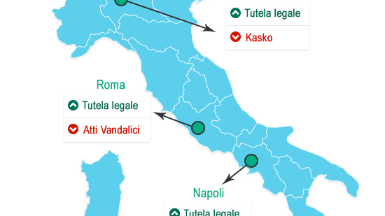 Quali garanzie accessorie per RC auto costano di più e dove?