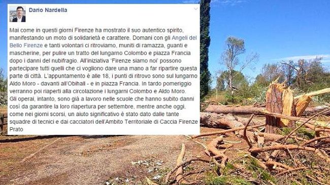 Tempesta a Firenze: Emergenza Social, Nardella invita i fiorentini all'evento