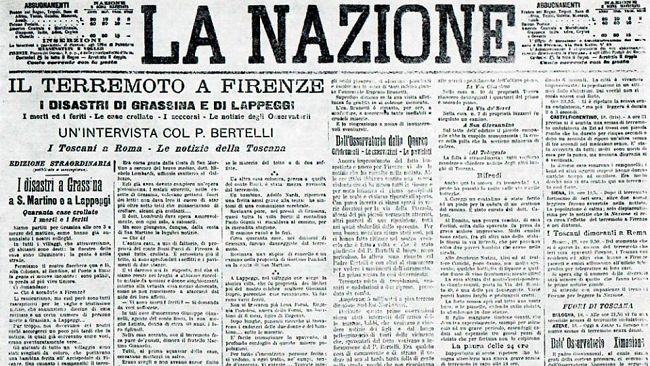 Vecchia Firenze Mia ricorda il terremoto del 1895