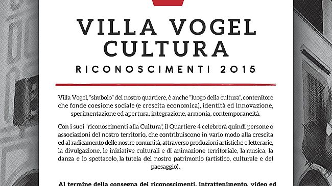 Villa Vogel: riconoscimenti alla Cultura 2015 alla Limonaia di Villa Strozzi
