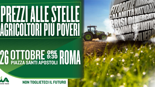 Agricoltori, manifestazione Cia a Roma