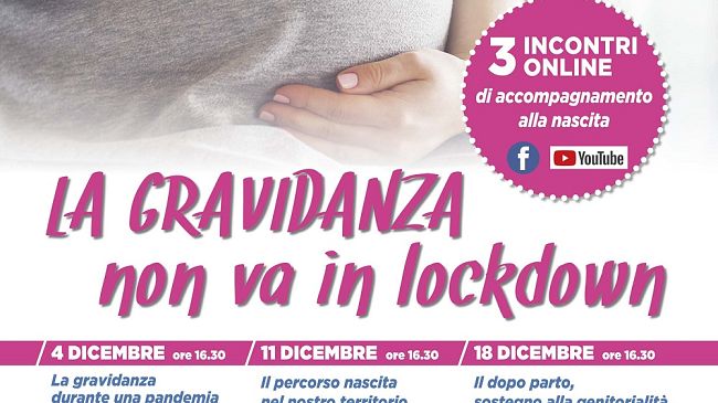 La gravidanza non va in lockdown: tre incontri sul web di accompagnamento alla nascita