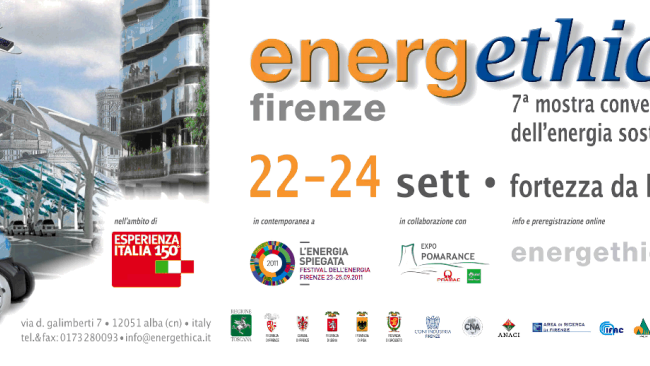 Energethica dal 22 settembre al via alla Fortezza da Basso