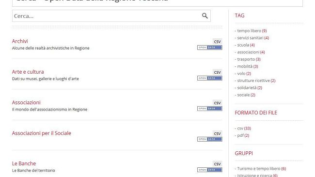 Open Data: nasce il sito della Regione Toscana