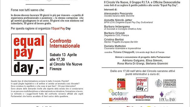 Pari opportunità nella vita pubblica, pari compensi nel lavoro