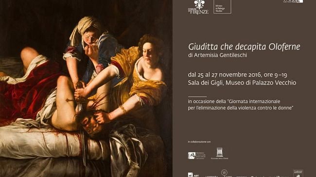 A Palazzo Vecchio il dipinto ‘Giuditta che decapita Oloferne’ per dire no alla violenza contro le donne
