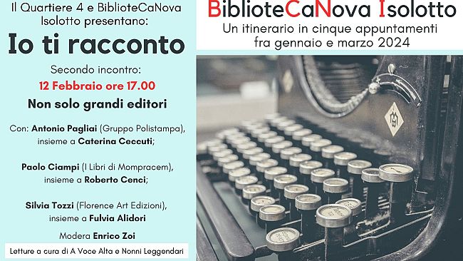 Isolotto: incontri con scrittori ed editori a BiblioteCaNova 