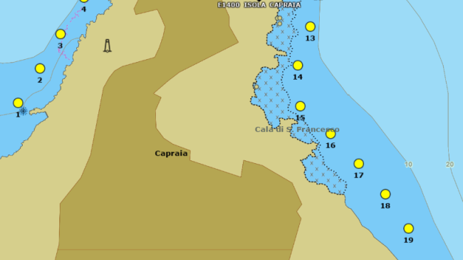 Miglio Blu nel mare di Capraia