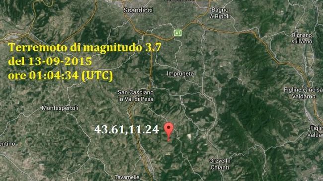 Terremoto a Firenze: nella notte, la scossa di magnitudo 3,7
