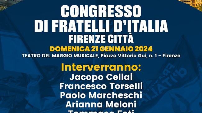 Congresso FDI: domani gli iscritti eleggono il coordinatore fiorentino