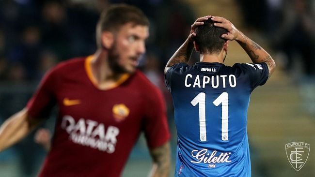 Empoli vs Roma 0 - 2 L'Empoli perde ancora. Caputo fallisce un rigore