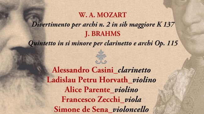 Quintetto di Brahms e Divertimento di Mozart alla Certosa