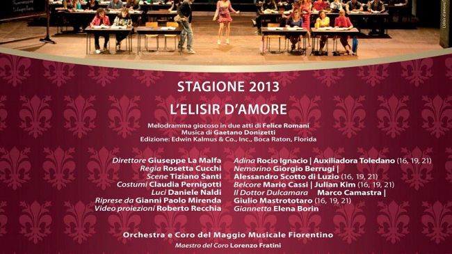 L’elisir d’amore di Gaetano Donizetti: sei recite dal 15 al 21 novembre 2013