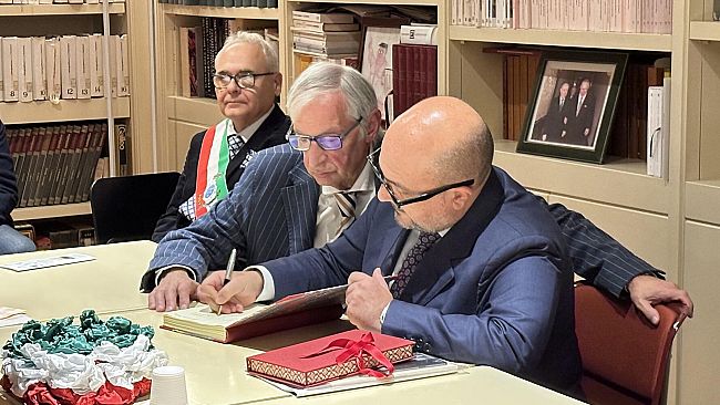 Mostra dedicata a Giovanni Spadolini, Sangiuliano all'inaugurazione