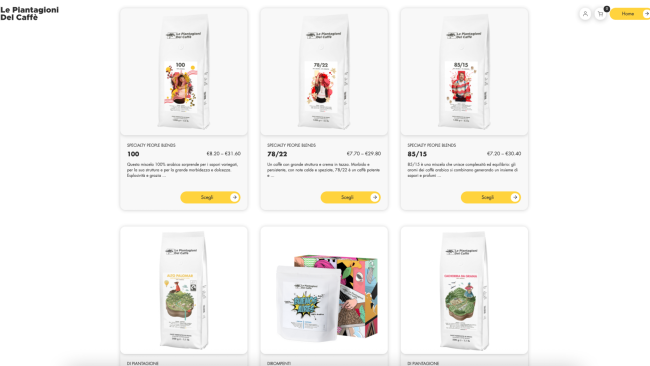  Le Piantagioni del Caffè inaugura il suo nuovo shop online