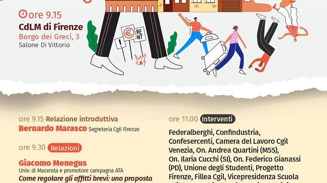 Abitare e lavorare a Firenze: lunedì convegno in Cgil