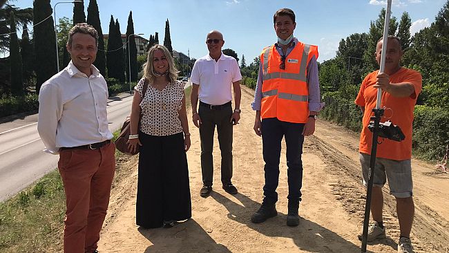 Sponda sinistra dell’Arno, sopralluogo al cantiere del Consorzio di Bonifica