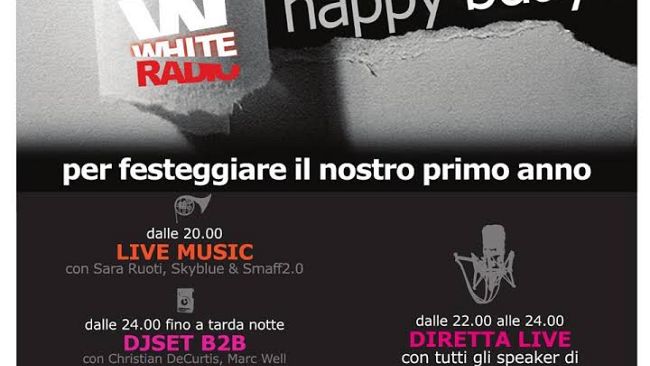 White Radio, la Web Radio spegne la prima candelina