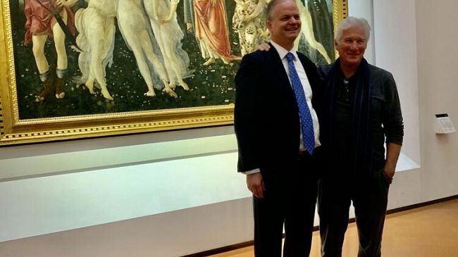 Richard Gere agli Uffizi: un'ora tra i capolavori dell'arte mondiale