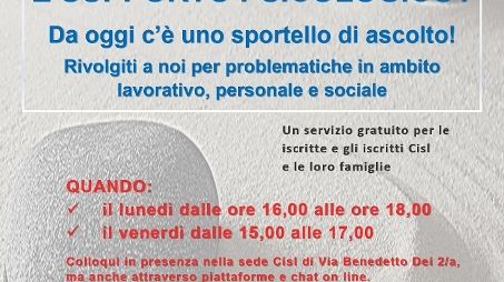 Uno sportello di ascolto e supporto per i danni della pandemia