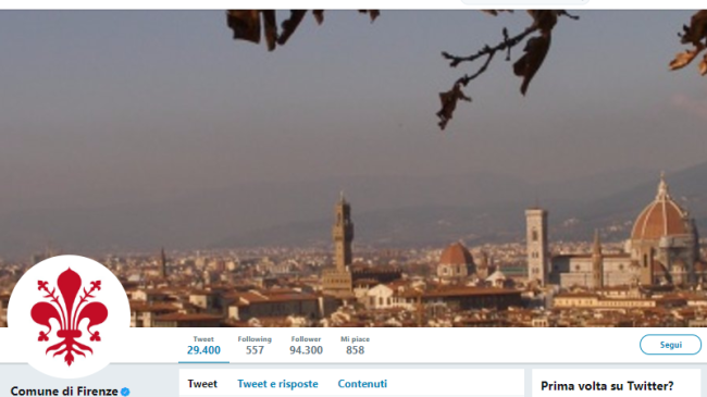 Le città italiane più social: Firenze prima per follower su Twitter