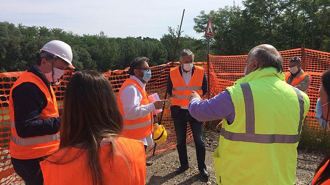 Ponte Catolfi, sopralluogo con l'assessore Ceccarelli