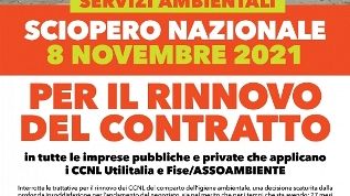 Servizi ambientali: lunedì 8 novembre sciopero per il contratto