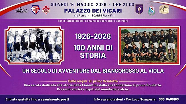 Un mese dedicato ai 100 anni di storia della Fiorentina
