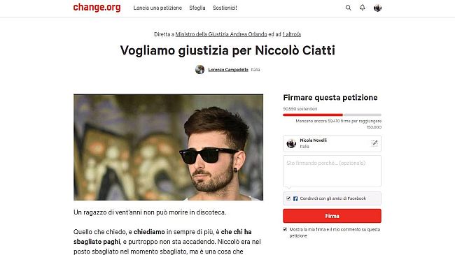 Morte di Niccolò Ciatti: il cordoglio dei fiorentini