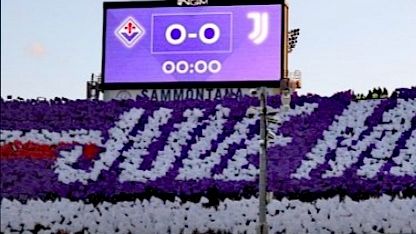Coreografia anti Juve, multa di 50mila euro alla Fiorentina 
