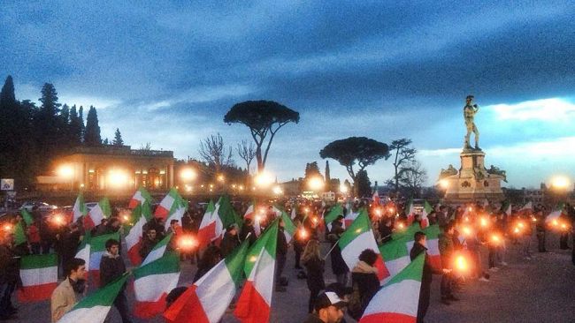 Ieri presidio di partiti e movimenti di estrema destra per ricordare le foibe