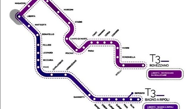 Tramvia Firenze: linee 3.2.1.e 3.2.2., i nomi delle fermate 