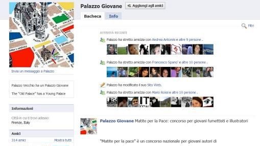 Palazzo Giovane sbarca su Facebook
