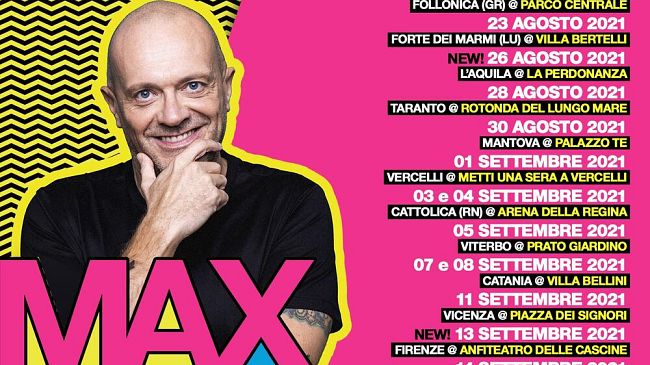 Max Pezzali a Firenze il 13 settembre